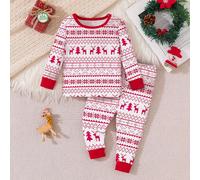 Ensembles de pyjamas de Noël pour bébé fille, pyjamas avec motif de renne, Top à manches longues et pantalon, pyjamas de qualité confortables et chauds pour la famille assortis pour la fête de Noël et