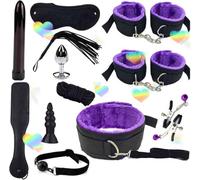 Ensembles De Remise En Forme 12pcs Avec RéGlable, Combinaison De Masque D'œIl De Sommeil + Corde De Nylon, Cadeaux De Couple-Accessoires D'éTirement-D-3 (Violet)