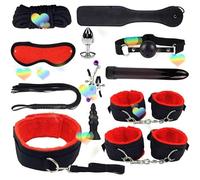 Ensembles De Remise En Forme 12pcs Avec RéGlable, Combinaison De Masque D'œIl De Sommeil + Corde De Nylon, Cadeaux De Couple-Accessoires D'éTirement-D-3 (Rouge)
