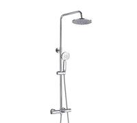 Ensembles de robinets douche thermostatiques en laiton chromé Système exposé mural à 3 fonctions Ensemble complet avec robinet baignoire cascade