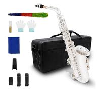 Ensembles De Saxophones Saxophone Alto Argenté Clé De Mi Corps En Laiton Gravure Et Accessoires
