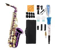 Ensembles De Saxophones Saxophone Alto Violet En Mi Majeur Corps Laiton Boutons Blancs Kit Débutant(3/4)