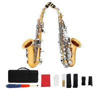Ensembles De Saxophones Saxophone Soprano À Petit Bec En Si Bémol Corps Laiton Avec Clés Gravées Or Et Argent