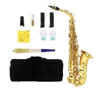 Ensembles De Saxophones Saxophone Soprano En Mi Majeur Corps Laiton Finition Dorée Livré Avec Étui Piano Et Accessoires