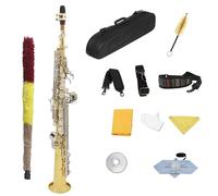 Ensembles De Saxophones Saxophone Soprano En Si Bémol Deux Tons Or Et Argent Instrument À Tubes Droits Pour Débutants Professionnels