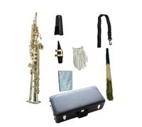 Ensembles De Saxophones Saxophone Soprano Split B Tone Plaqué Maillechort Clés Dorées Professionnel Avec Étui Et Accessoires(3)