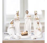 Ensembles De Scènes De La Nativité Traditionnelles, Ensemble De Naissance De Jésus, Statue De La Nativité De Noël en Résine, Ensemble De Personnages De Scène De Table De Noël, Scène De La Nativité