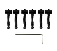 Ensembles de selles de guitare TL 6 pièces, compatibles avec Fender | Selle en acier et laiton, quincaillerie de pont, petit barillet de remplacement de 10,8 mm(Black)