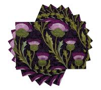 Ensembles De Sets De Table Fleurs Violettes Set De Table en Coton Et Lin Antidérapant Et Lavable pour La Cuisine Intérieure Et Extérieure 45X30Cm