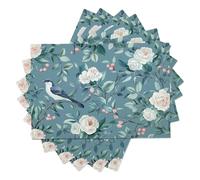 Ensembles De Sets De Table Oiseaux Et Fleurs Set De Table en Coton Et Lin Antidérapant Et Lavable pour La Cuisine Intérieure Et Extérieure 45X30Cm