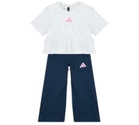 Ensembles de survêtement filles adidas SEASONALS SWEAT RUFFLES SET Blanc 7 / 8 ans