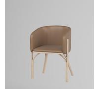 Ensembles de table et de chaises minimalistes et décontractées, ensemble de 4 chaises de salle à manger, cadre en bois brut, idéal for une utilisation intérieure/extérieure(Brown,78*48*48cm)