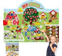 Ensembles de tableaux d'histoires en feutre de ferme 32 x 27, grand tableau en feutre d'animaux la ferme pour les tout-petits, jouets 'activités murales éducatives préscolaires pour raconter des
