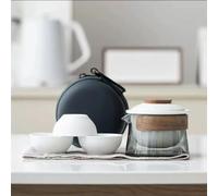 Ensembles De Tasses A Thé 1 Bowl 3 Cups Zen Teapot Outdoor Portable Bag Set Chinese Tea Supplies Cup Household Making Travel(B)
