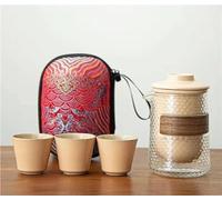 Ensembles De Tasses A Thé 1 Ensemble Service Thé Voyage En Verre Marteau Tasse Rapide Portable Bagage Main Plein Air Sac Spécial Théière Kung Fu(A)