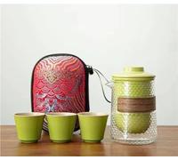 Ensembles De Tasses A Thé 1 Ensemble Service Thé Voyage En Verre Marteau Tasse Rapide Portable Bagage Main Plein Air Sac Spécial Théière Kung Fu(C)