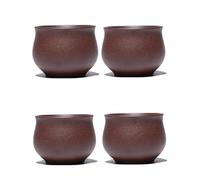 Ensembles De Tasses A Thé 4 Pièces/ensemble Rétro Four À Bois Chauffage Changement Fait La Main Petit Bol Thé Maître Tasse Yixing Violet Argile