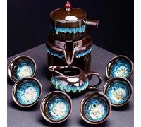 Ensembles De Tasses A Thé 8 Pcs Chinese Traditional Tea Set Bone China Teapot And Cup Travel High-grade Automatic Kung Fu Service A Thé De l'après-Midi(F)