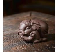 Ensembles De Tasses A Thé Accueil Service À Thé Art Du Jardin Argile Pourpre Yixing Compagnie Sculpture Artisanale Modèle D'éléphant Ornements En Forme Figurine(A)