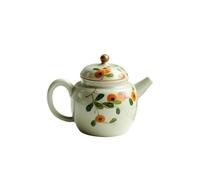 Ensembles De Tasses A Thé Bouilloire Chinoise Pour Préparation Thé Avec Trou Filtre Service À Kung Fu Pot Croquis En Céramique Kaki Pur Peint La Main Petit Simple Service A Thé De l'après-Midi