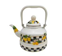 Ensembles De Tasses A Thé Bouilloire De Camping Pour La Maison, Théière En Émail Épais 1,7 L, Pot À Cloche Ancienne Et Thé Fleur Citron(Type-B)