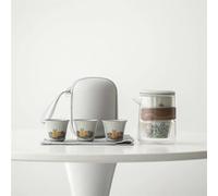 Ensembles De Tasses A Thé Boutique Chinoise Voyage Théière Ensemble Extérieur Portable Céramique Lune Lapin Échantillon Tasse Tasses Thé Tissu 1 Pot 3 Service A Thé De l'après-Midi