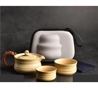 Ensembles De Tasses A Thé Cadeaux Personnalisés Théières Et Tasses Sac Rangement Portable Pour Infuseur Thé One Pot Two Cups Service À Voyage En Céramique Pour L'extérieur(B)