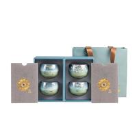 Ensembles De Tasses A Thé Coffret Cadeau Combiné Tasse Thé En Céramique Quatre Tasses Lotus Rime Fuxing Art Cuisine Restaurant Bar Maison Jardin(A)
