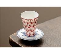 Ensembles De Tasses A Thé Ensemble De Tasses Et Soucoupes En Porcelaine Rouge, Bol À Thé Avec Support, Kit Personnel Chazahan, Tasse Créative Mille Bouddha, Blanc