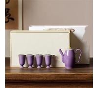 Ensembles De Tasses A Thé Ensemble Théière Et Tasses Imitation Chanson Violette Peinte Main Service Thé Kung Fu Chinois Coffret Cadeau Gobelet Luxe Léger(B)