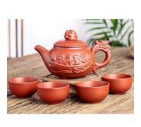 Ensembles De Tasses A Thé Ensemble Théières En Céramique Kung Fu Chinois 150ml Avec 4 Tasses À Thé Théière Yixing Zisha Du Zodiaque Faite La Main(B)