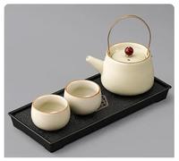 Ensembles De Tasses A Thé Infuseur À Thé Filtre Fait La Main, Tasse Principale, Four Ru, Service En Céramique, Une Théière, Deux Tasses, Plateau, Beauté(Type-A)