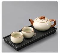 Ensembles De Tasses A Thé Infuseur À Thé Filtre Fait La Main, Tasse Principale, Four Ru, Service En Céramique, Une Théière, Deux Tasses, Plateau, Beauté(Type-E)