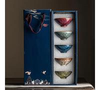 Ensembles De Tasses A Thé Jianzhan Tasse Principale Chinoise En Céramique Service Thé Kung Fu Bol Cadeau Domestique Cinq Éléments(C)