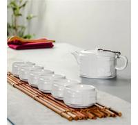 Ensembles De Tasses A Thé Kung Fu Thé Vente En Gros Les Plus Élevées Service Tasse Café Créative À Porcelaine Blanche, 6 Pièces 1 Théière