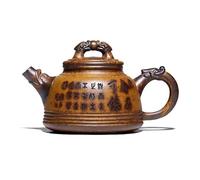 Ensembles De Tasses A Thé Pot Cloche Dorée Fait Main Minerai Brut Section Haute Température Bouilloire Boue Service Thé Zisha Théière Rétro Yixing Argile Violette Artistes 400ml