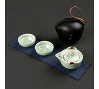 Ensembles De Tasses A Thé Service À Thé En Porcelaine Double Décoration Pour La Maison Tasse Voyage Portable Théière Moderne Céramique Vert Pâle(D)