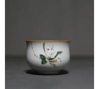 Ensembles De Tasses A Thé Service À Thé Fait Main Accessoires Retro Ru Kiln Ceramic Teacup Hand Painted Flower Tea Bowl Master Cup Travel Portable Meditation(B)