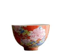 Ensembles De Tasses A Thé Service À Thé Fleurs De Palais Domestique, Petit Bol Portable 65ml, Tasse Couleur Émail Chinois, Principale Pivoine Céramique(Type-E)