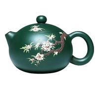 Ensembles De Tasses A Thé Service À Thé Kung Fu, 12x7.5cm, Trou De Boule, Théière En Argile Violette, Minerai Original, Boue Verte, Fleur Pêche, Xi Shi