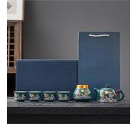 Ensembles De Tasses A Thé Service À Thé Kung Fu, Une Théière Et Quatre Tasses, Coffret Cadeau, En Céramique(Type-B)