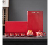 Ensembles De Tasses A Thé Service À Thé Kung Fu, Une Théière Et Quatre Tasses, Coffret Cadeau, En Céramique(Type-C)