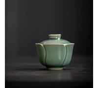 Ensembles De Tasses A Thé Service Cérémonie Du Thé Kung Fu Tasses À Café Bols Petit Chawan Tulipes En Céladon Pour Soupière Avec Couvercle Vert(Gaiwan)