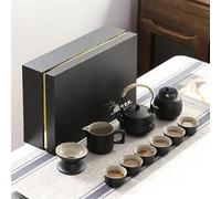 Ensembles De Tasses A Thé Service Thé Kung Fu En Poterie Noire Théière Céramique Simple Ensemble Tasses Boîte Cadeau Service A Thé De l'après-Midi(A)