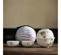 Ensembles De Tasses A Thé Service Thé Voyage En Porcelaine Blanche Lion Chinois Tasse Express Portable Céramique 1 Pot 3 Tasses Filtre Kit Kung(B)