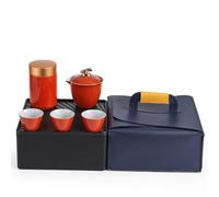 Ensembles De Tasses A Thé Service Thé Voyage Portable Plein Air Avec Plateau Tasse Craquelée Kung Fu Une Théière Trois Tasses Service A Thé De l'après-Midi(C)