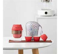 Ensembles De Tasses A Thé Service Thé Voyage Portable Tasse Simple Chat Mignon Plein Air Un 3 Tasses Céramique Verre Kung Fu(C)