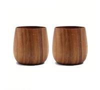 Ensembles De Tasses A Thé Tasse À Eau En Bois 5.7OZ/170ML 2 Pièces Verres D'été Et D'hiver Articles Cuisine Domicile Tasses Boire Thé Japonaise
