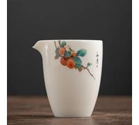 Ensembles De Tasses A Thé Tasse À Thé En Céramique Chinoise Cha Hai Service Porcelaine Blanche 230ml Peach Peinte La Main Service A Thé De l'après-Midi(A)