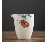 Ensembles De Tasses A Thé Tasse À Thé En Céramique Chinoise Cha Hai Service Porcelaine Blanche 230ml Peach Peinte La Main Service A Thé De l'après-Midi(C)